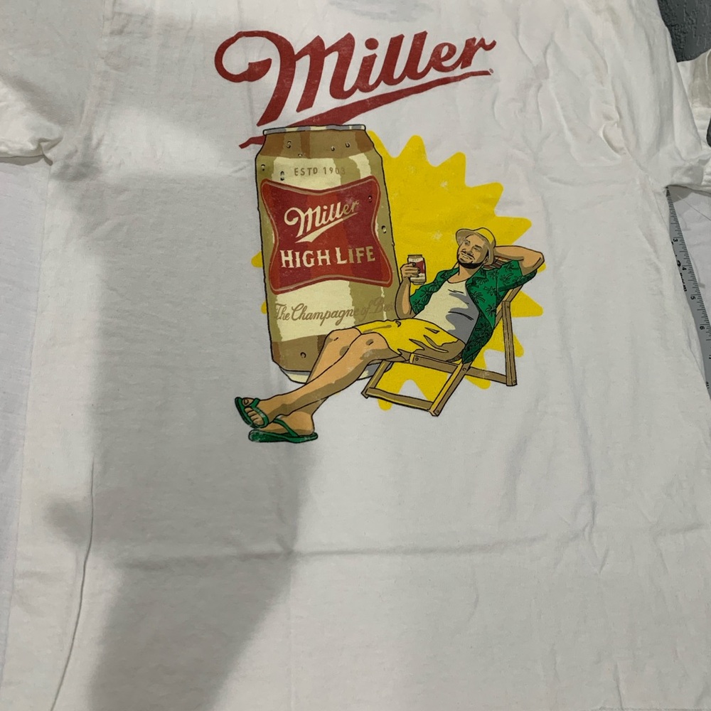 Miller high life beer Graphic T-Shirt for Men brand new white S/M